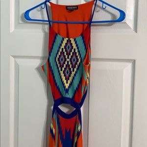 foot length colorful patterned dress
